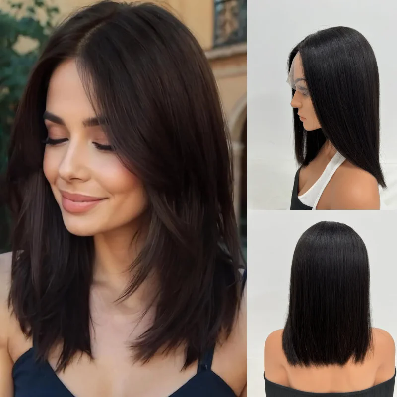 Brazilian 13*4 Lace Front Wig Short Human Hair Wigs Remy Hair 5*5 HD Lace Short Bob Straight Wig Wigs for Women Swiss Lace