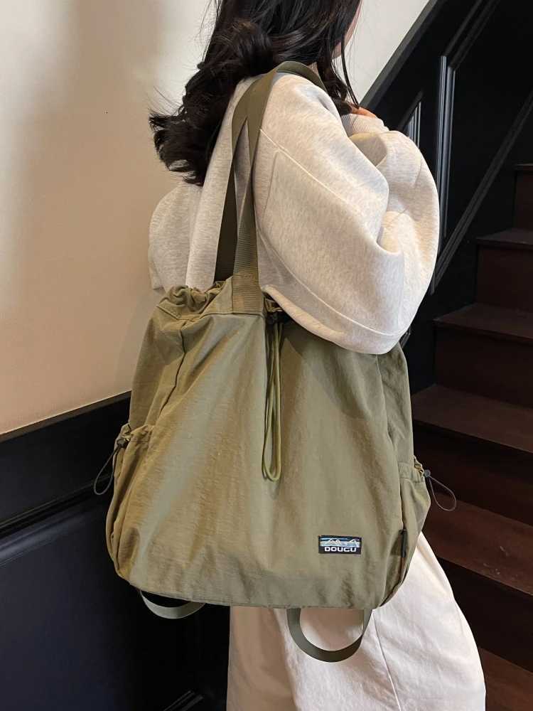 Large Capaci Dstring Womens Bapa 2025 New Outdoor Travel Tote Bag Lazy Sle Soft oulder Strap Buet ape Y250819