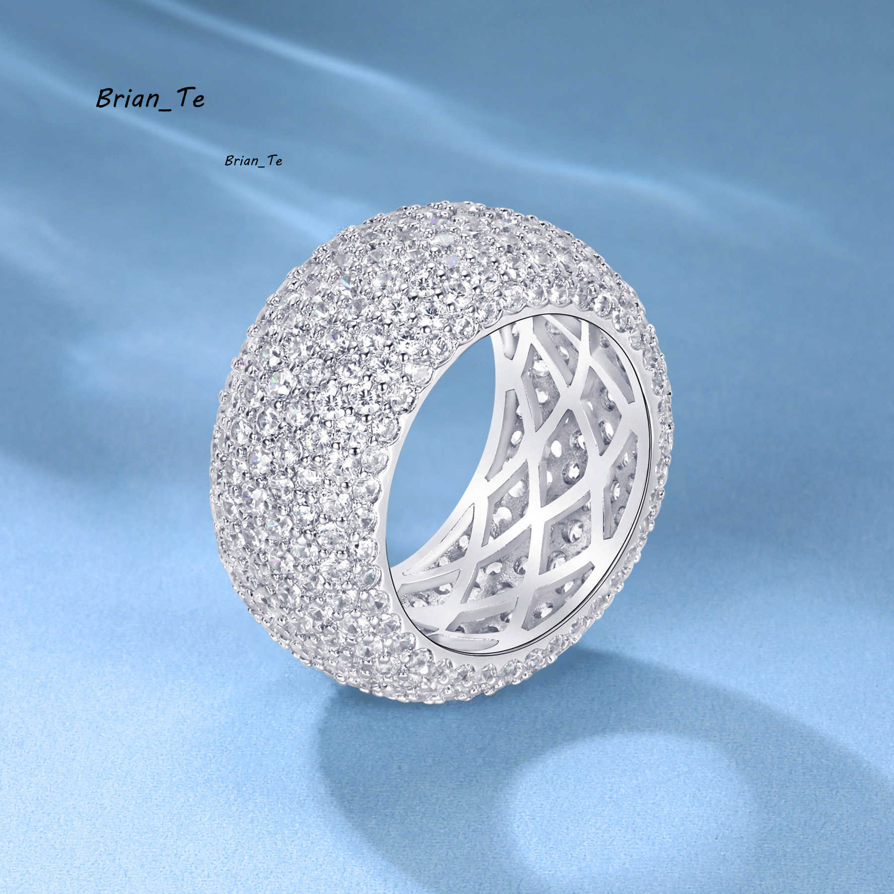 Mens Iced Out Baguette Diamond Engagement Ring 925 Silver VVS Moissanite Champion Ring Custom Hip Hop Ring