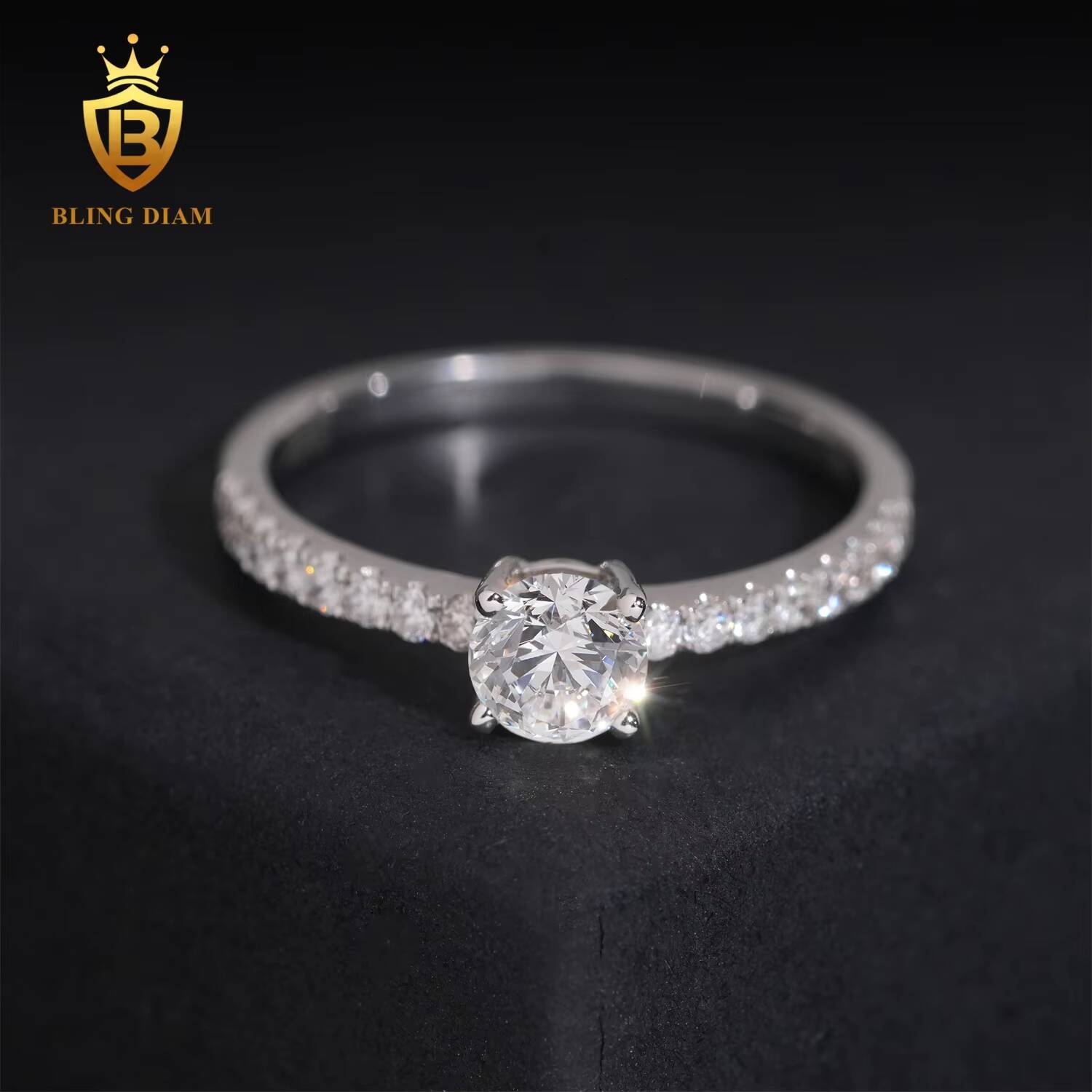 New Style Lab Grown Diamond Ring 925 Sterling Silver with White Gold Plating Certificate Wedding Ring for Women Gift