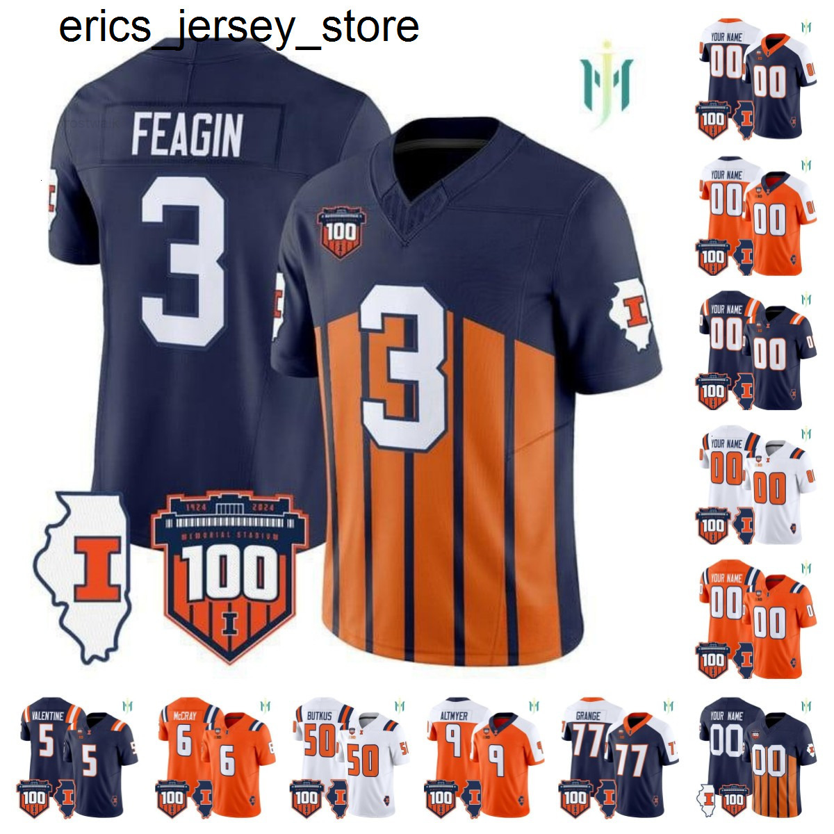 Illinois Fighting Illini 100th Luke Altmyer Kaden Feagin Dick Butkus Red Grange CaLil Valentine