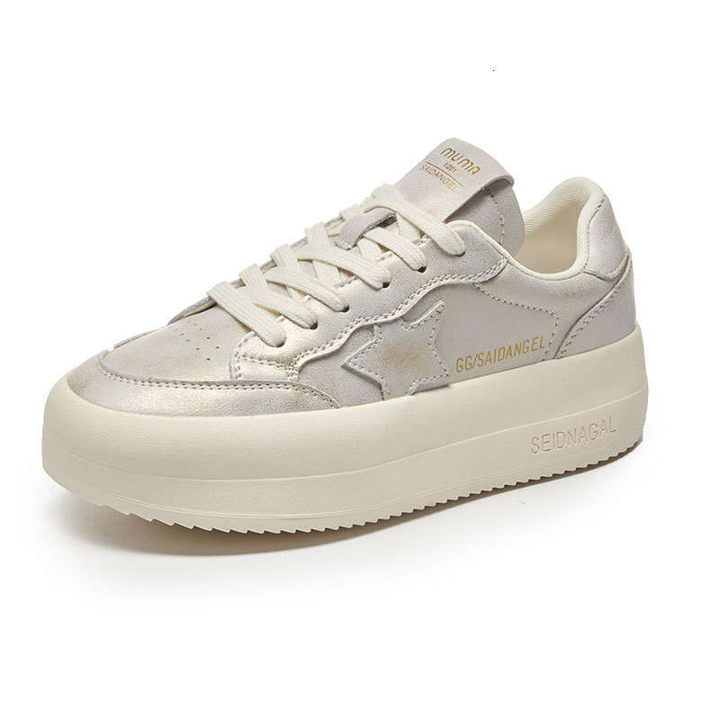 2025 Spring New Korean Version Doll Head Five-Star Loafers Women's Two-Layer Cowhide Thick-Soled Casual Versatile Height-Increasing Shoes