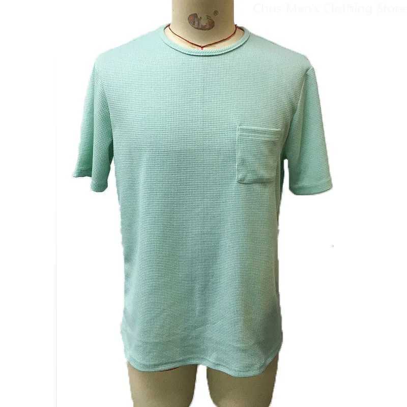 Loose Breathable Sports Round-neck T-shirt Summer Hot Sale 2025 European-sized Mens Waffle T-shirt Retro Soft Casual Top Y250819