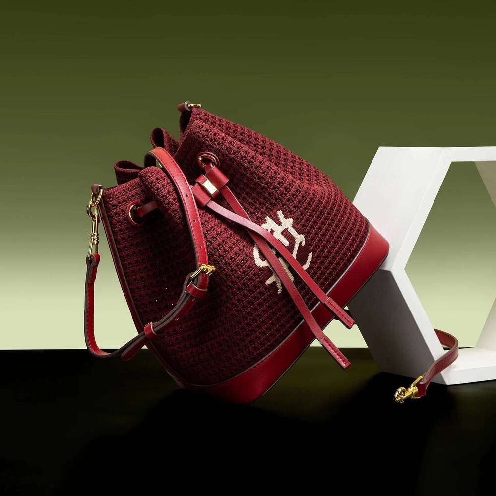 Fashion Bags Bucket Bag Vacation Style Women's Shoulder Bagspring New Fabric Splicing Design Handbag