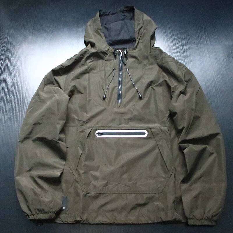 Outdoor Professional Men's Windproof and Waterproof Flight Jacket Half Zipper Pullover Hoodie Loose Hooded Assault Sweater