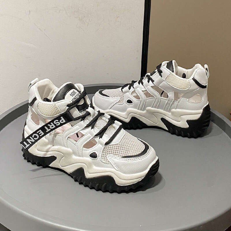 Thick-Soled Height-Increasing Casual Sports Dad Shoes for Women PU 2023 Summer New Versatile Korean Style Platform Sandals