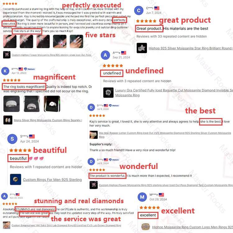 Luxury Moissanite Ring Men Women Engagement Yellow Gold Double Claws Vvs Iced Out Moissanite Ring