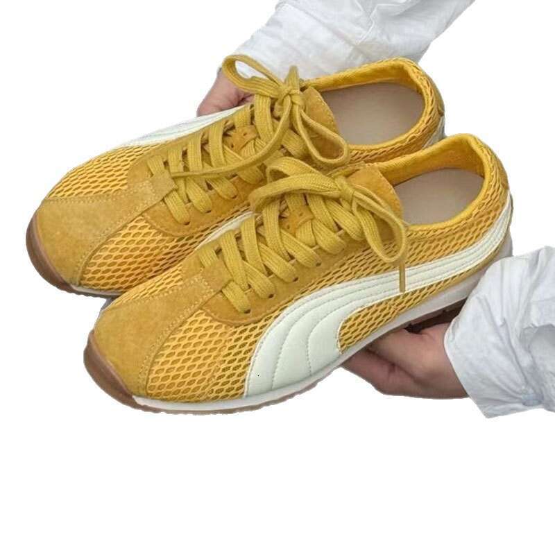 Grape Mom Same Style Ultra Breathable Mesh De Xun Color-Block Lace-Up Campus Casual Versatile Ugly-Cute Forrest Gump Shoes for Women