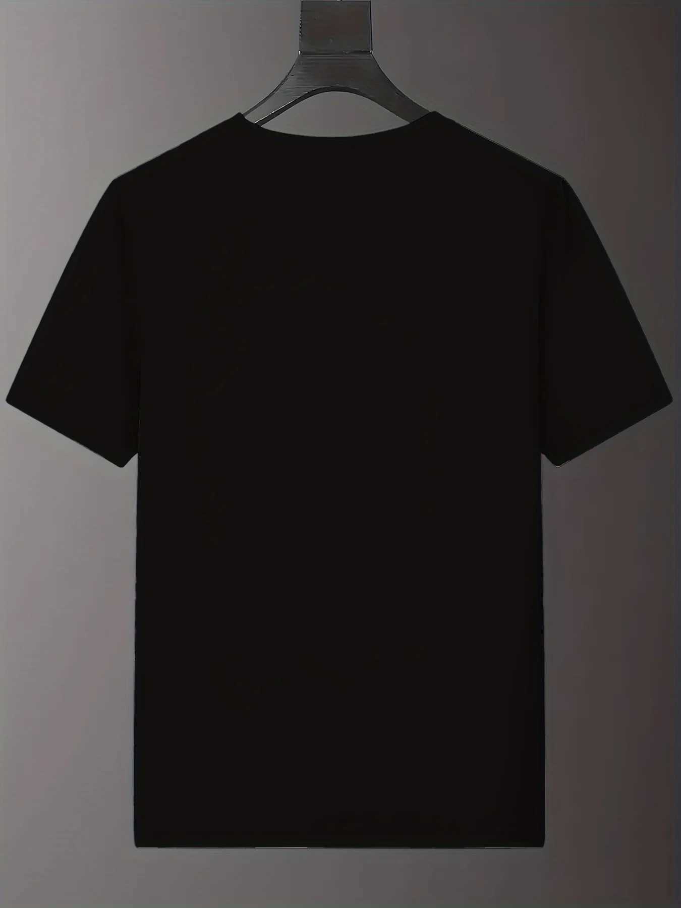 Mens Summer 100% Cotton Fashionable Casual Sports Loose Bench Printed Round Neck Short Sleeve T-shirt Top Y250819