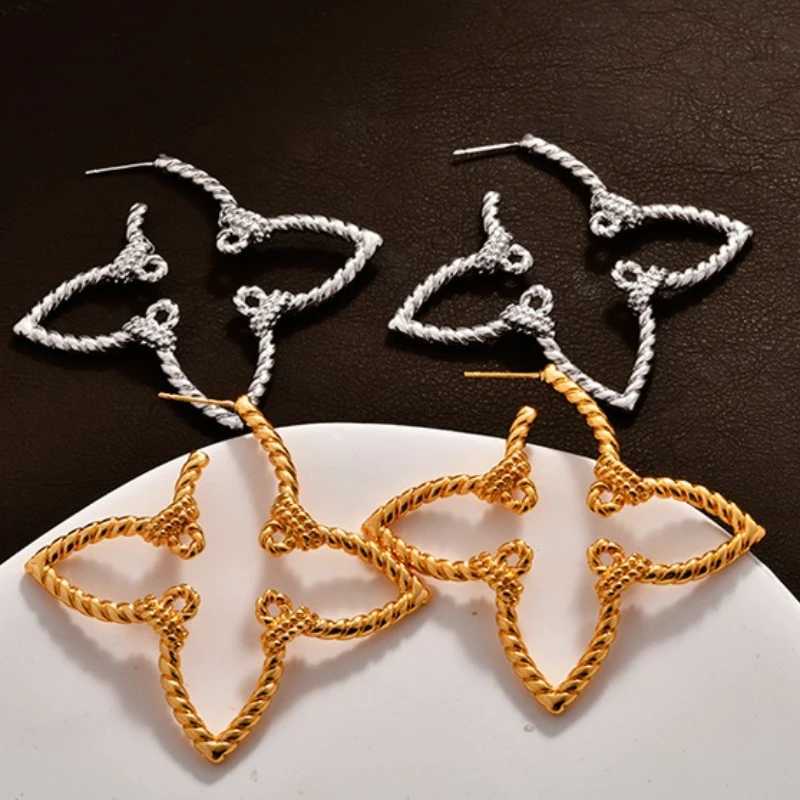 Fashion Best - Selling Twill Bow Earrings Clover Design Minimalist Luxury High - End Gold - Plated Elegant Earrings for Women Y250820
