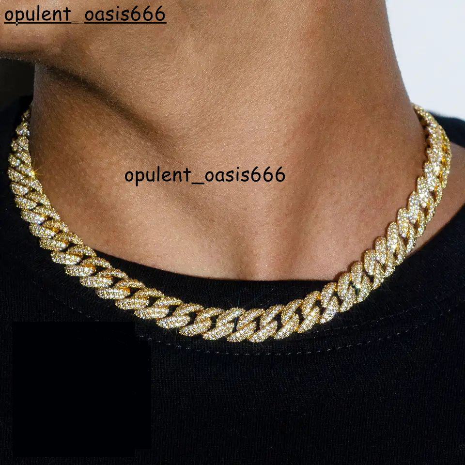 Hot Selling 9MM Real Gold Vvs Moissanite Cuban Chain Necklace Iced Out Round Brilliant Cut Diamond Cuban Bracelet Fine Jewelry