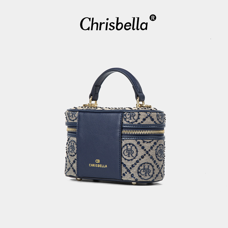 Free Shipping Designer Luxury Women's Embroidered Mini Handbag Jacquard Star Diamond Hand-held Makeup Bag Fashionable Zipper Single Shoulder Cros