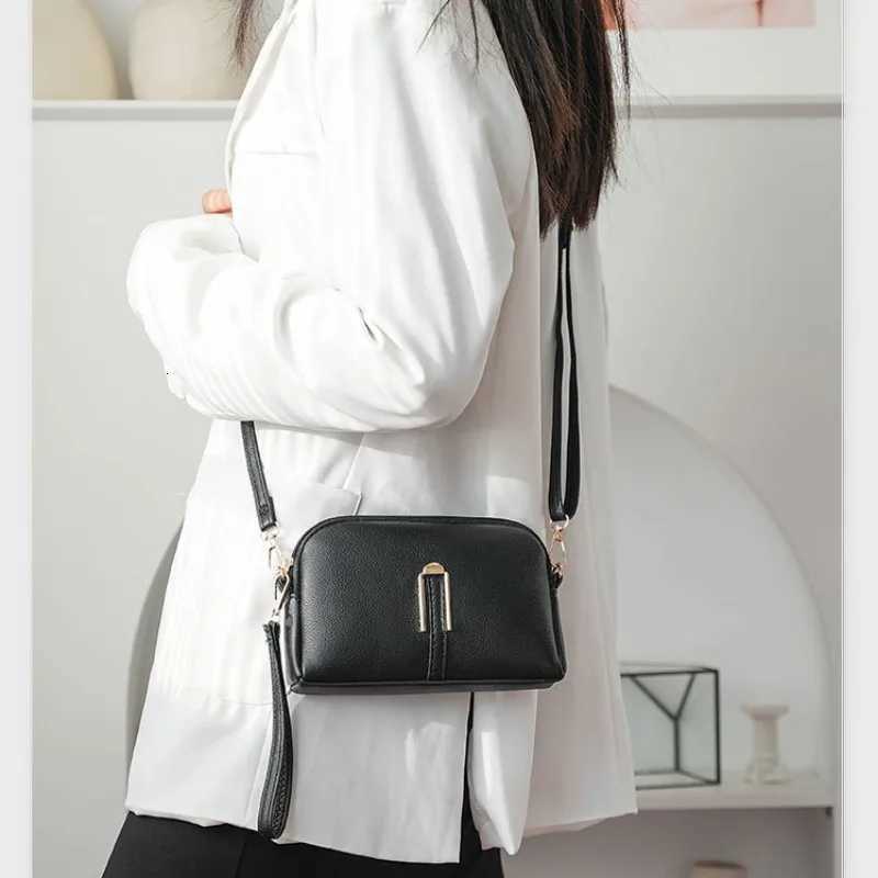 New Genuine Leather Crossbody Bag For Woman Solid Color Clutch Phone Pouch Elegant Shoulder Bag Simple Small Messenger Bag Sac Y250819