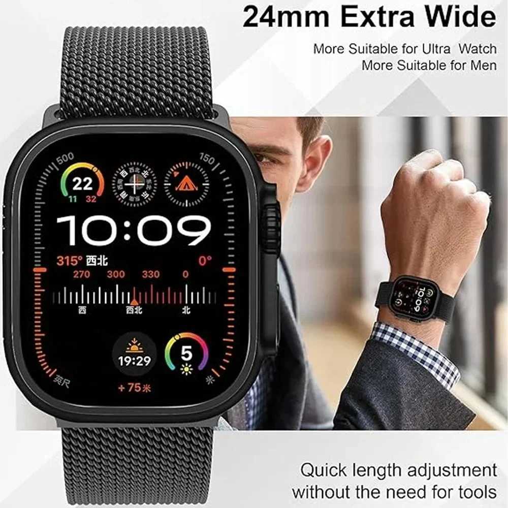 Titanium Milanese Strap For Watch 40mm Band 46mm 45mm 44mm Ultra2 49mm Correa Bracelet iWatch 10 9 8 7 6 5 SE 42mm 38/41mm L250819