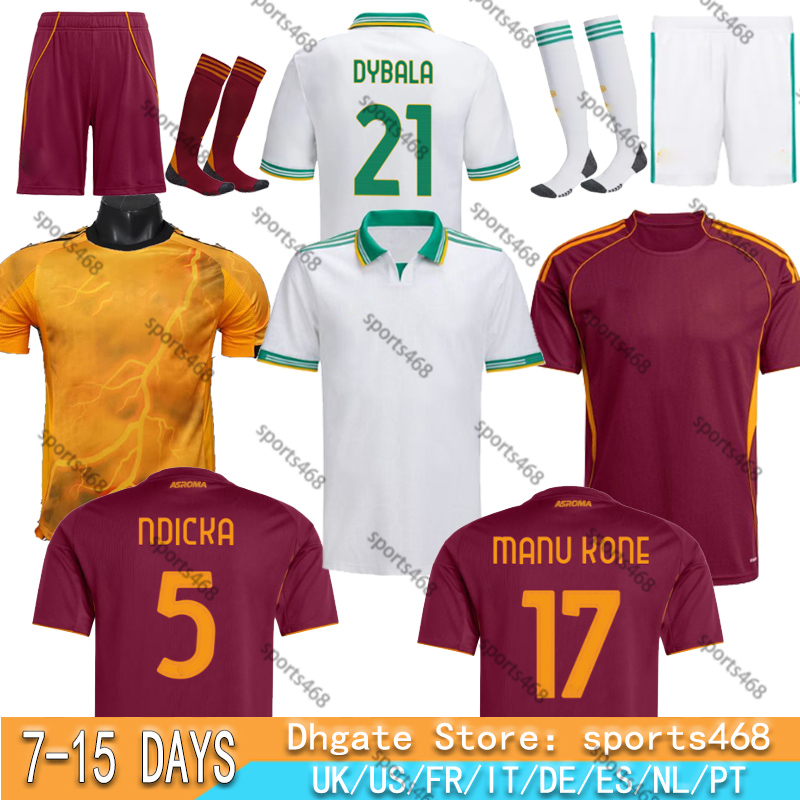 25 26 Maglia Roma Third Soccer Jerseys DYBALA 2025 2026 PELLEGRINl home Away Pellegrini KONE CRISTANTE Dovbyk Football Jersey ShirtsKit Players fans Men Kids