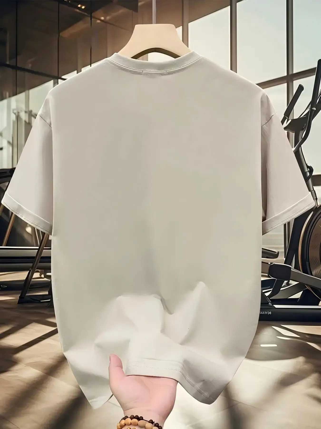 Mens summer 100% pure cotton fashionable casual sports loose Calvin pattern printed round neck short sleeved T-shirt top Y250819