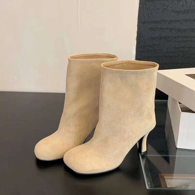 Eilyken High Quality Round Toe Women Ankle Boots Concise Thin Heels Shoes Autumn Winter Short Botas Mujer
