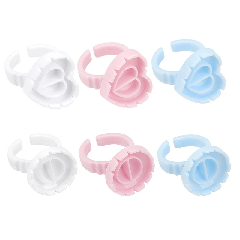 Wholesale 100Pcs Disposable Eyelash Glue Fan Cup Rings Holder Container Tattoo Pigment Tools Lash Supplies 250811