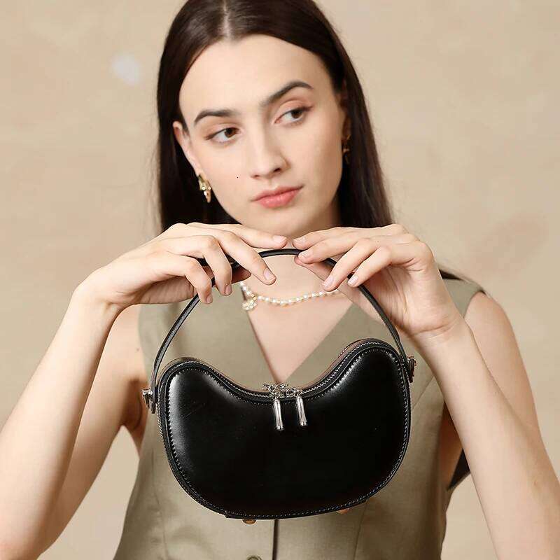 Designer Bags New Designer Top Handle Shoulder Ladies Handbags Smooth Genuine Leather Crescent Small Crossbody Bags For Women Luxury Bag