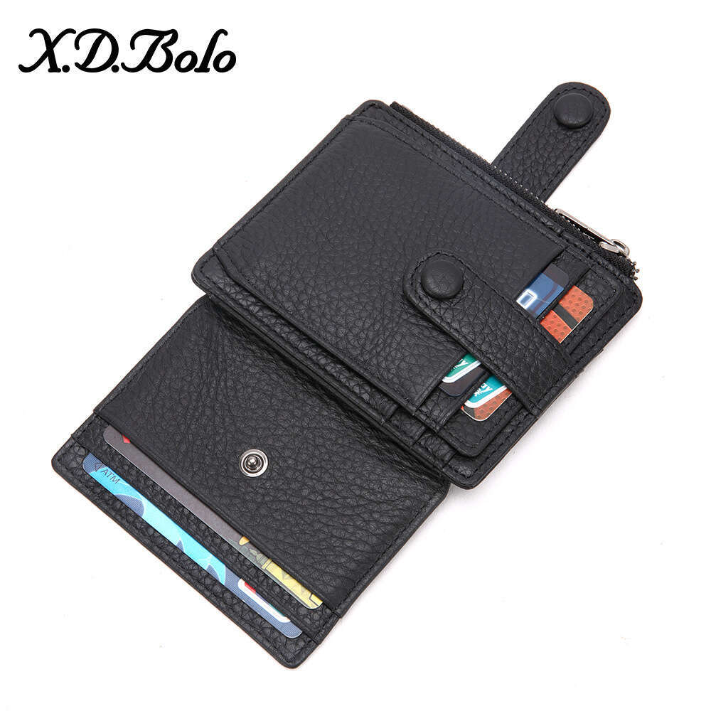 New Genuine Leather Zipper Coin Purse Gift Multi-Card Slot Cowhide Card Holder Ultra-Thin Wallet designer wallet B5 B5