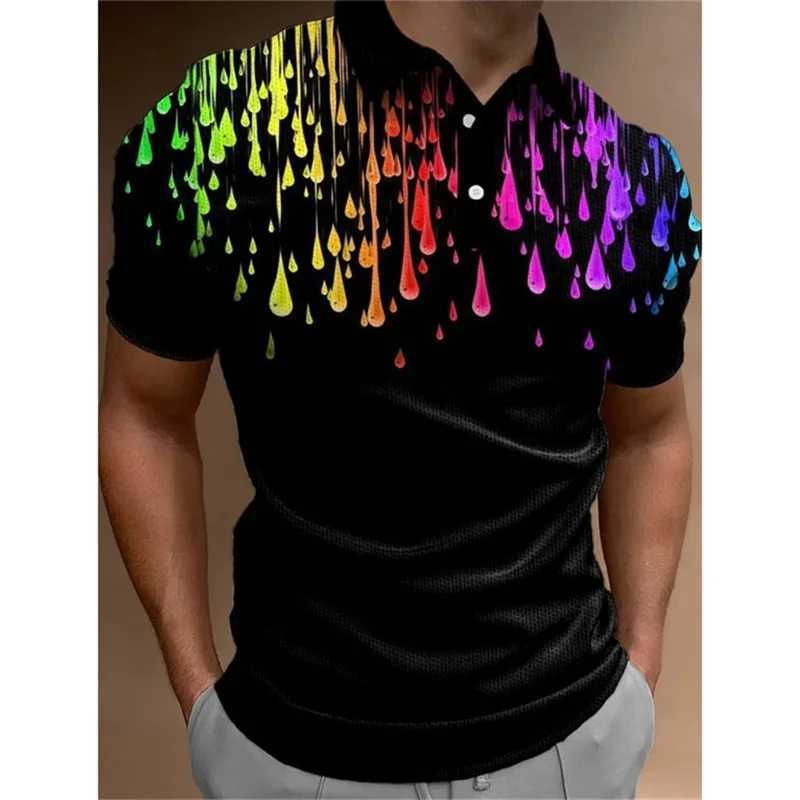 New In Mens Shirt 3d Print Rainbow Graphic Short SLeeved Tshirt Mens Loose Oversized Shirt Tops Streetwear Y250819