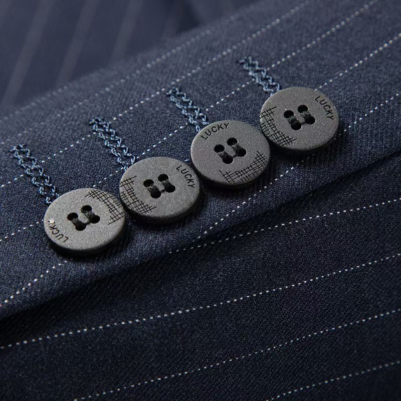 T1486 new men's suit three-piece blue striped business casual fashion elegant suit professional suit wedding