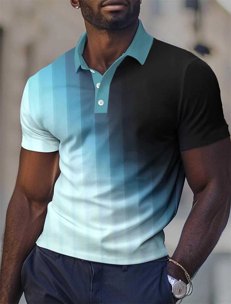 Simple Geometric Patterns Business For Men Summer Fashion Daily Wear 3D Printed Shirts Loose Breathable Shirts Y250819