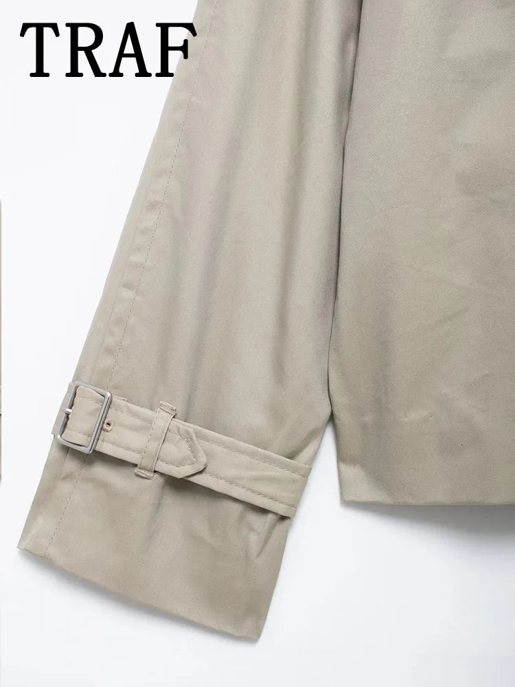 Streetwear Cropped Jacket Women 2024 Autumn DoubleBreasted Jackets for Long Sleeve Coat Woman Casual Outerwear 250815