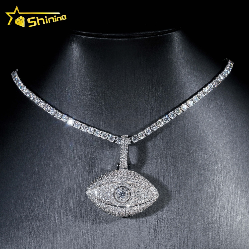 Pass Diamond Tester GRA Certificate 925 Sterling Silver Hip Hop 3D Eye VVS Moissanite Pendant