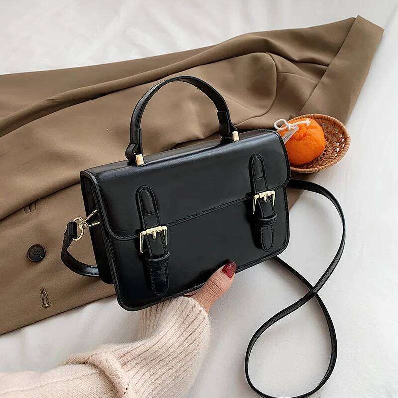Vintage Fashion Square Tote New High Quality Shoulder PU Leather Handbags Women Portable Crossbody Messenger Bags