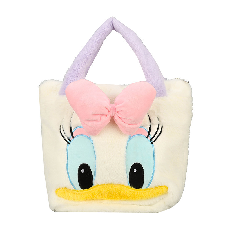 Free Shipping Designer Luxury Plush Cartoon Women's Shoulder Bag Cute Pink Bow Handbag Casual Armpit Bag Zipper Shopping Bag
