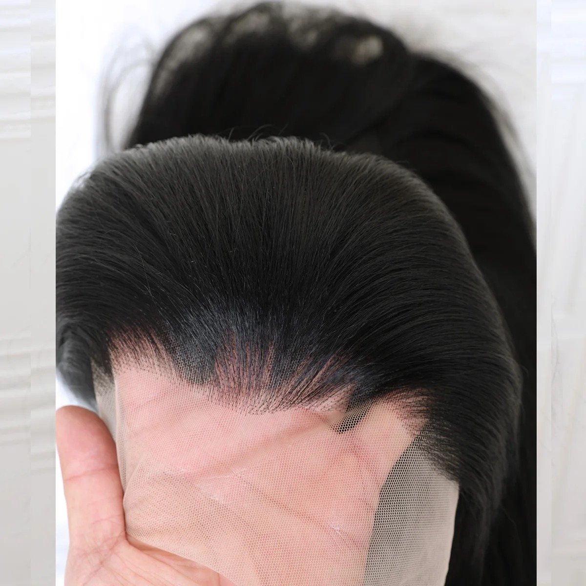 Super Natural Hairline Lace Front Wig High Density 180 Density Smooth Straight Preplucked Hairline With Free Part Synthetic Glueless Daily Wear Wigs