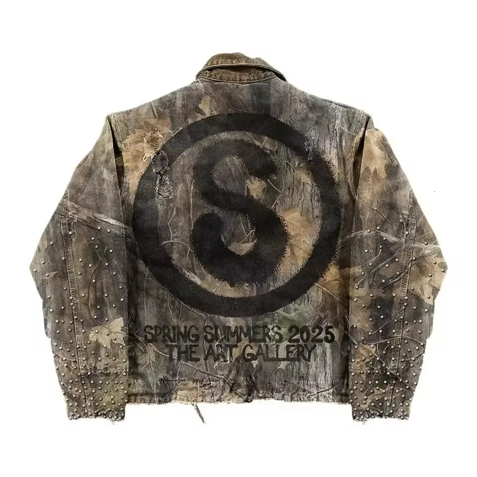 Vintage Classic Camo Jacket Y2K Coats for Mens and Womens Harajuku Hip Hop Letter Embroidery Oversized Jacket Casual Streetwear 250820