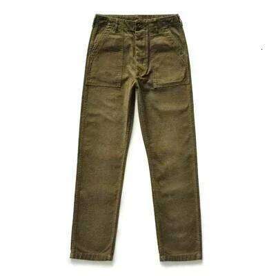 SauceZhan OG107 Fatigue Utility Military VINTAGE Classic Olive Sateen Men's Baker Pants Satin Cotton Straight Fit
