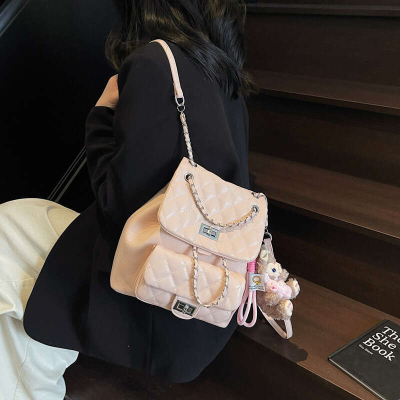 Bucket Drawstring Bag for Women Korean Bags Version Ins Trendy Fashion Small Chanel Style Quilted Backpack Designer 2025 Spring High-end Feel