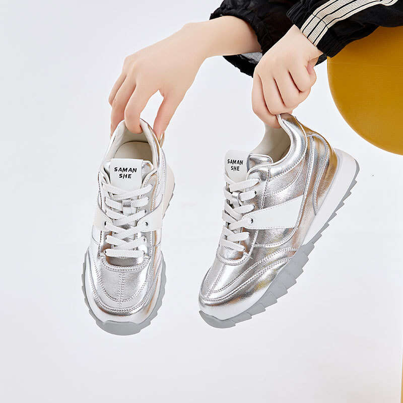 Miss Zhao Same Style Women's Dad 2024 Autumn New Height Increase 7.5cm Dexun Color Block Versatile Forrest Gump Shoes