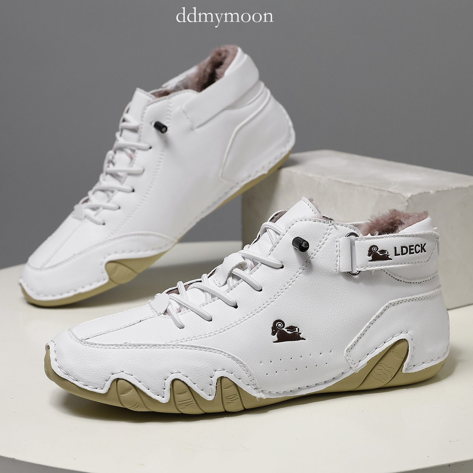 Winter Plush Lined Martin Boots Large Size Octopus Warm Cotton High-top Men's Sports Casual Shoes ddmymoon