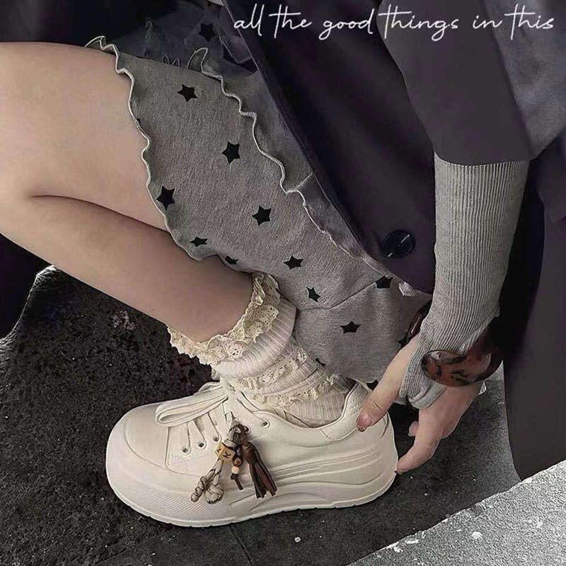 2025 Summer Autumn Platform Height Increase 7cm Thick Sole Bread White Women Shell Toe Sports Casual Single Shoes Korean Version