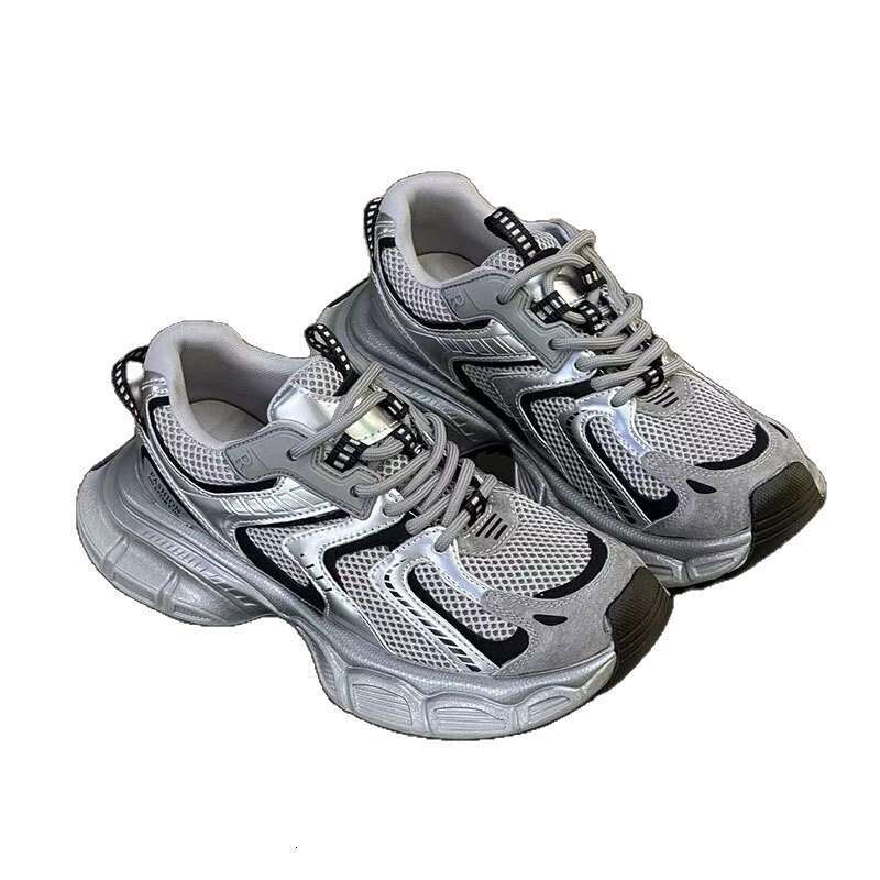 Women's Dad Sneakers 2025 Summer New Street Style Sports Casual Versatile Thick-Soled Mesh Running Shoes Trendy