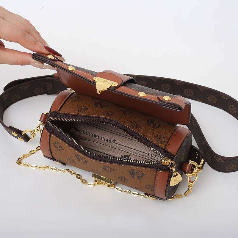 Bags For Woman Fashion Women's Round Bucket Print Pu Leather Tote Bag Shoulder Designer Bags Bolsos De Mujer