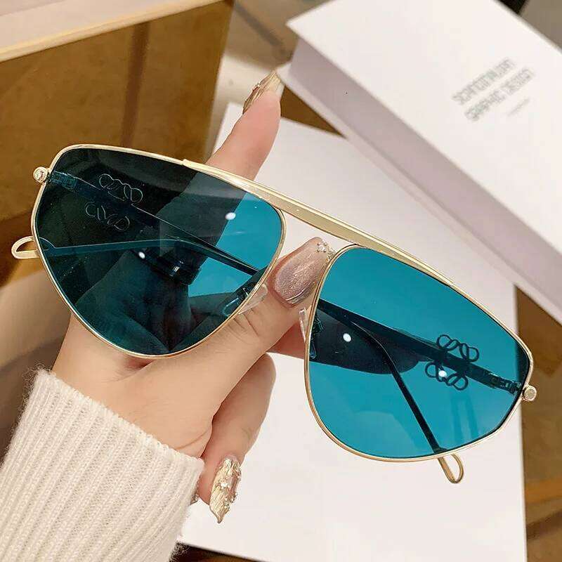 Unisex Personalized Metal Large Frame UV400 Fashion Outdoor Street Photography Sunglasses