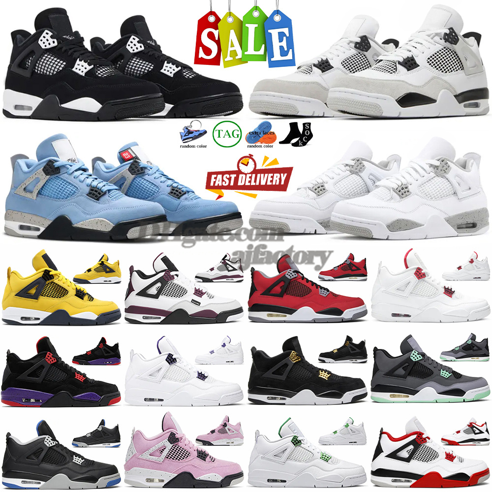 Designer Men Women 4s Basketball Shoes 4 Black Cat Military Pure Money Sail Red Cement White Oreo Cool Grey University Blue 4shoes Men Women Sneakers Sports Trainer