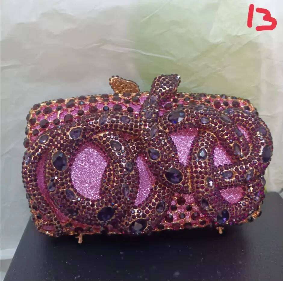 Designer Bags XIYUAN AB Green Rhinestone Crystal Clutches Women Evening Bags Wedding Party Female Handbags Mini Phone Case Clutch Purse Luxury Bag