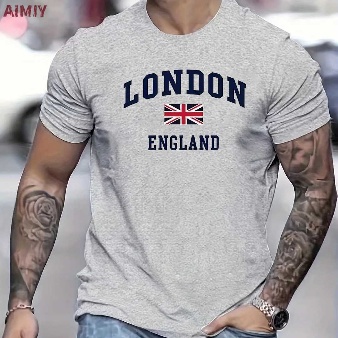 Mens Clothing London England Pattern Printed T Shirt Man Oversized T-Shirt Round Neck Short Sleevedt-Shirts For Men Tops Y250819