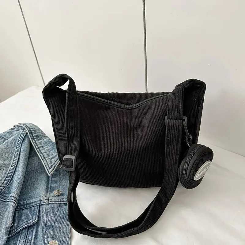 Combination bag corduroy womens shoulder bag adjustable shoulder strap large capacity suitable for commuting and shopping Y250819