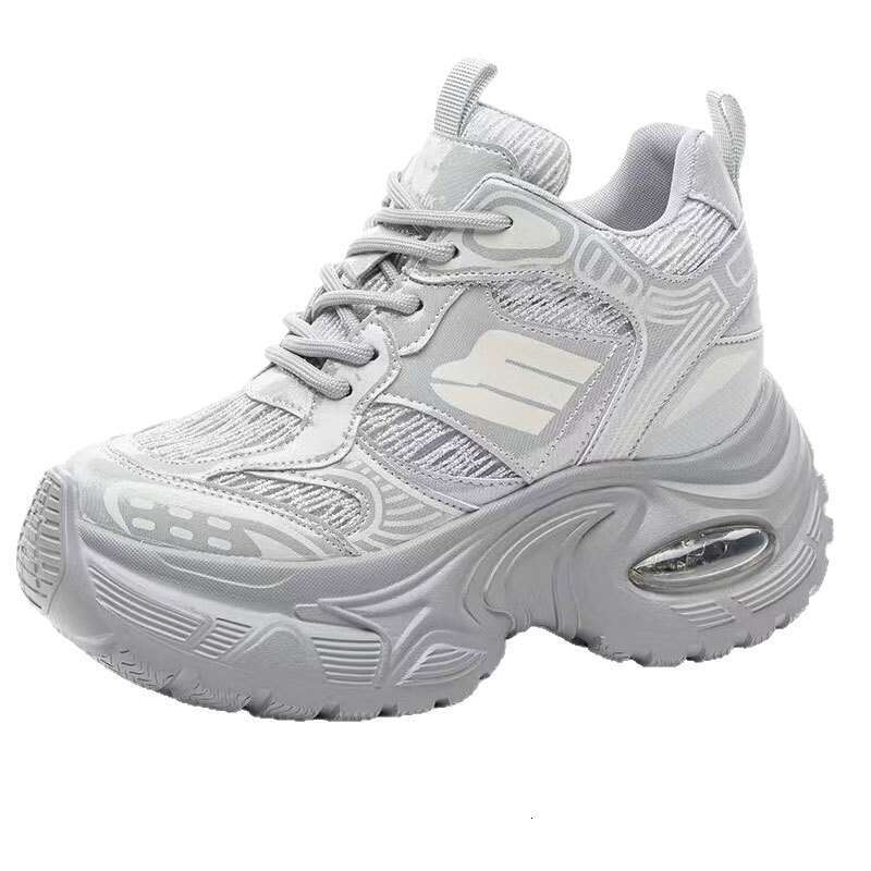 Summer Autumn Breathable Mesh 2025 New Small Size Gospel Instant Height Increase 11cm Thick Sole Air Cushion Dad Shoes