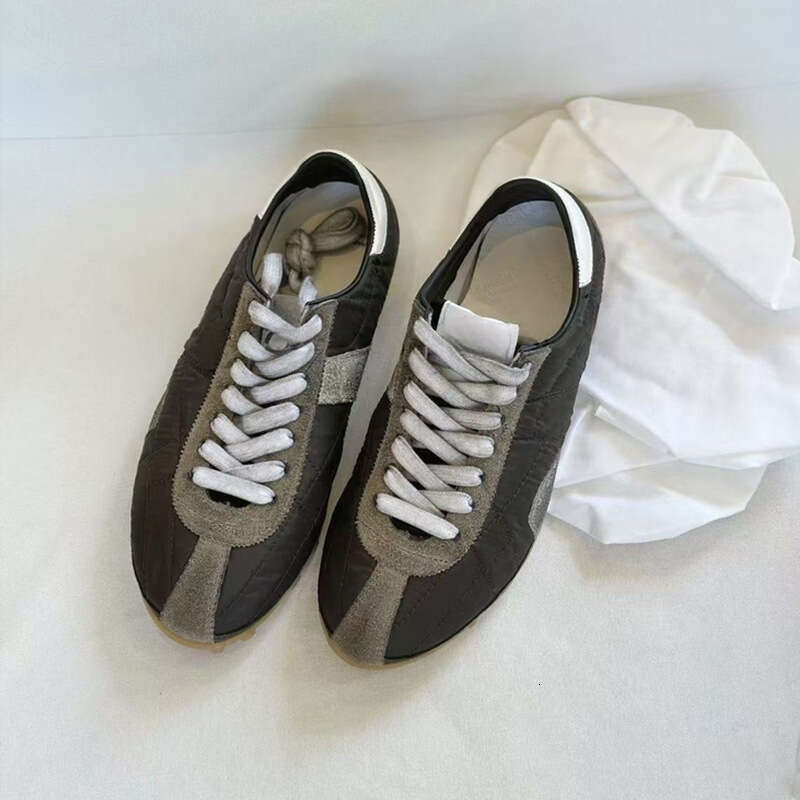 Cowhide Version~2025 New Color Block Fashion Versatile Round Toe German Training Unisex Flat Lace-up Sports Casual Shoes