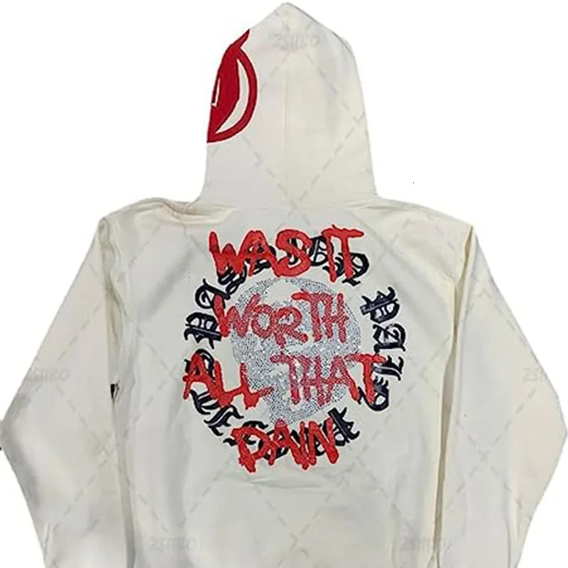 BIG PROMOTION European and American hip-hop letters rhinestone print street hip-hop rock Gothic loose zipper fashion hoodie 250815