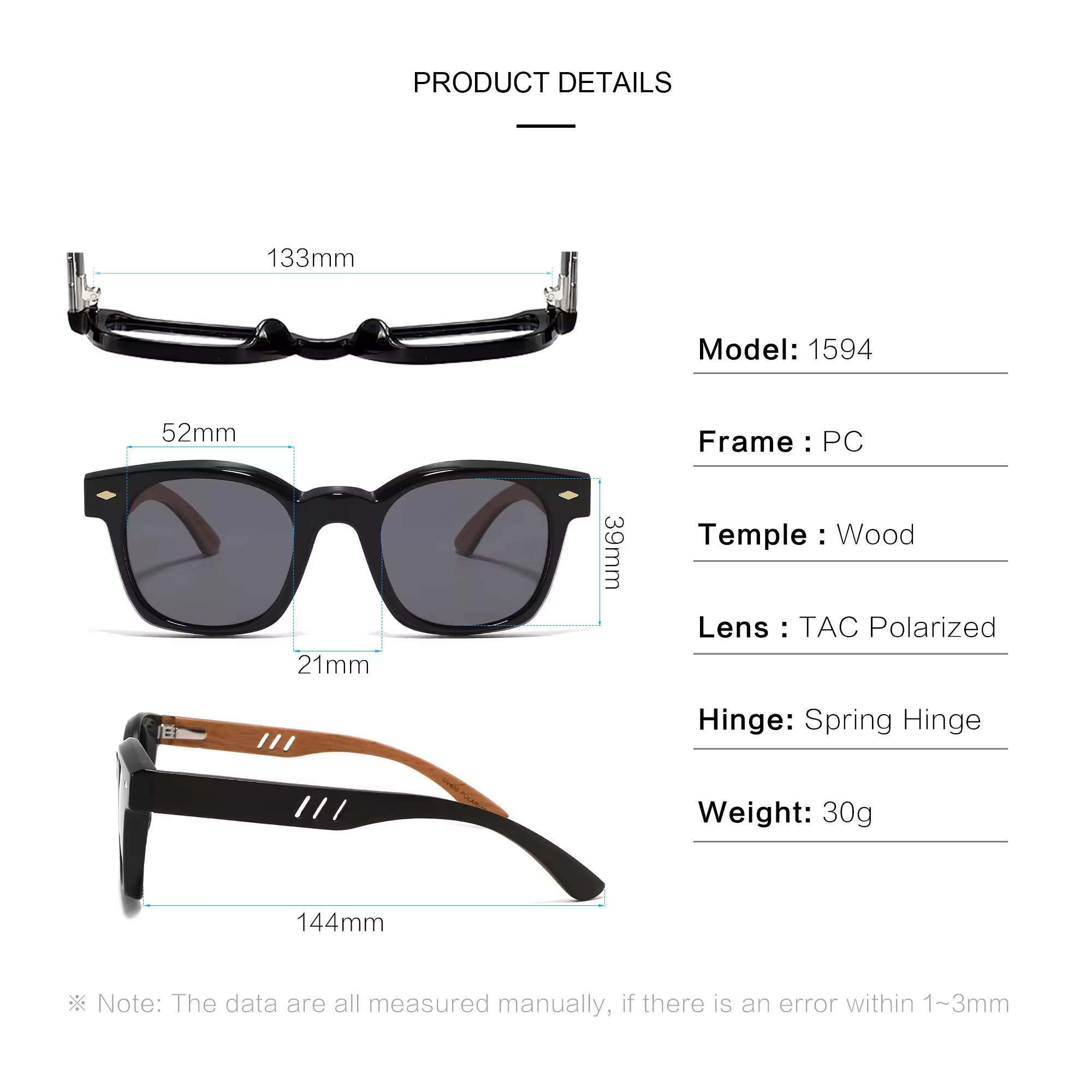 New polarized wooden sunglasses for men outdoor sunglasses bamboo sunglasses.