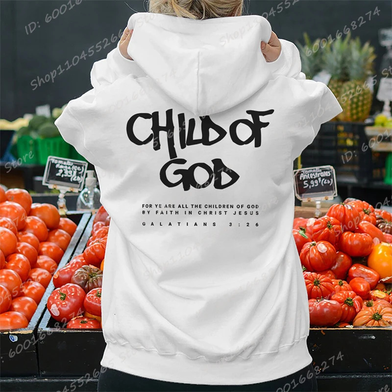 I Am A God Child Letter Print Hoodies Christian Sweatshirts Hooded Pullover Pray The Lord Sweatshirt Womens Clothing 250818